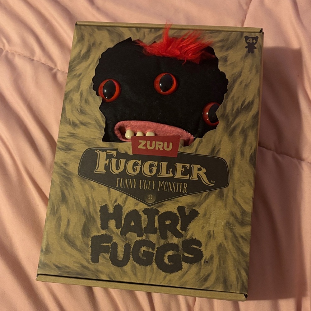 Zuru Fuggler Hairy Fuggs Black and Red Monster Toy